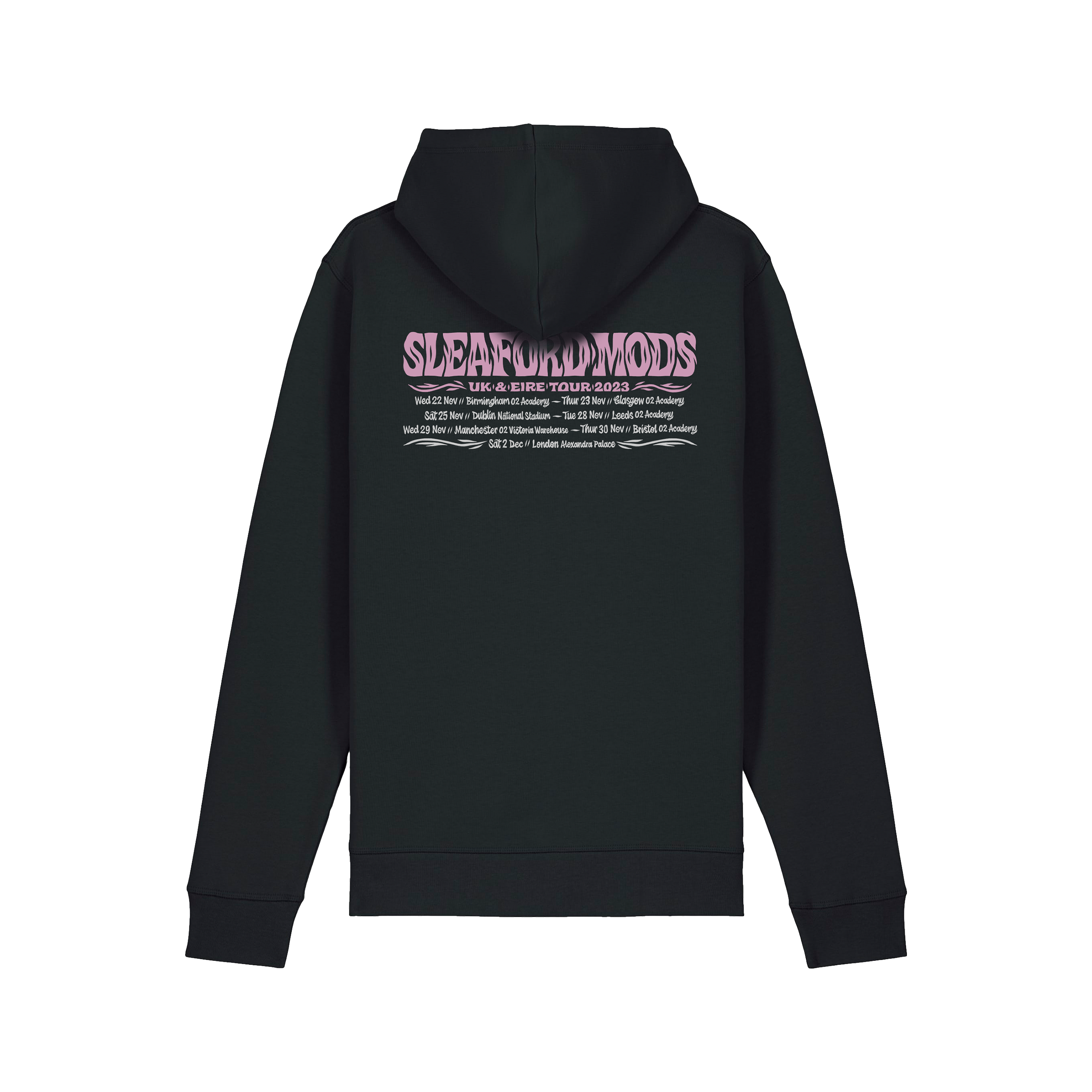 GRIM TOUR UK EIRE BLACK HOODIE Sleaford Mods